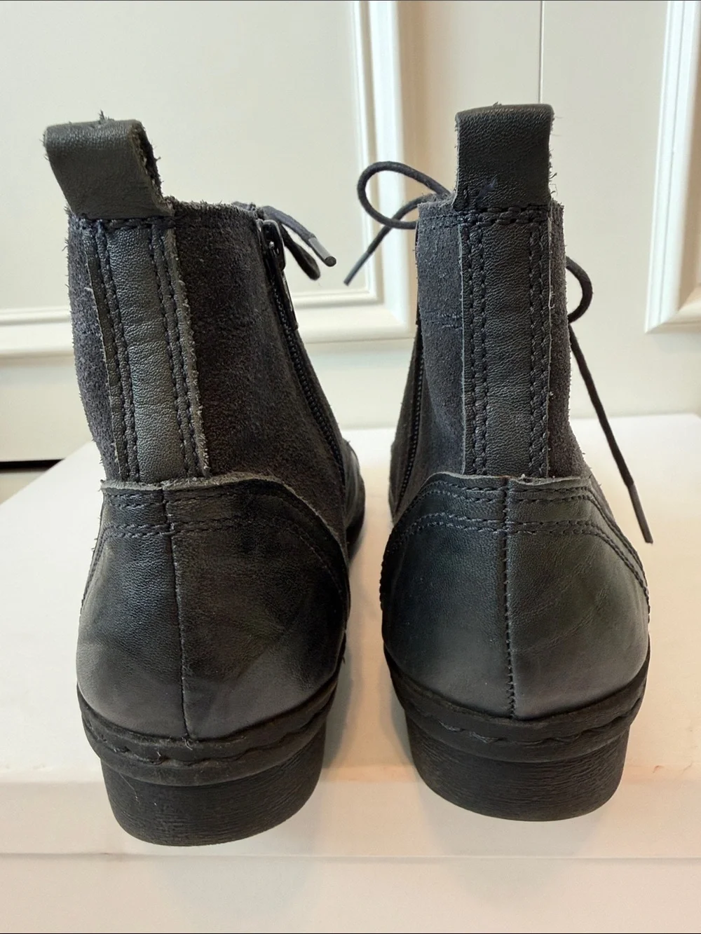 Clarks Women's Black Lace-Up Ankle Boots
